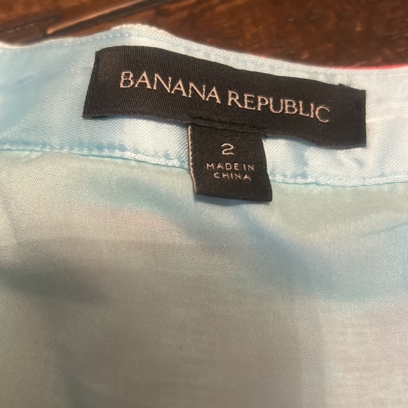 Banana Republic coral and sky blue flared skirt - Picture 3 of 6
